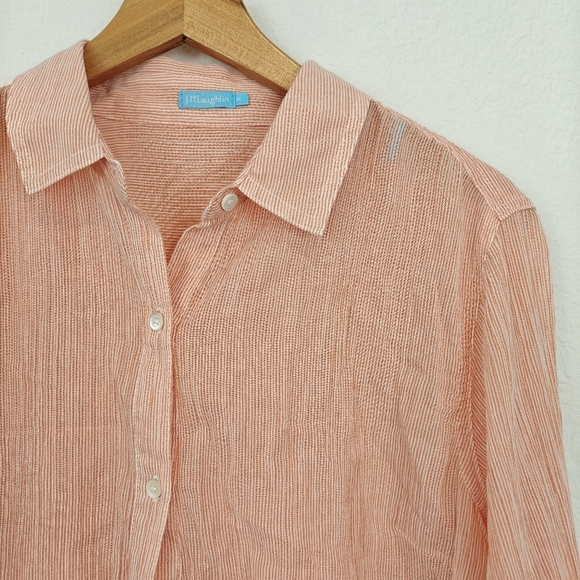 J. McLaughlin Coral Button Down Shirt on - Picture 4 of 12